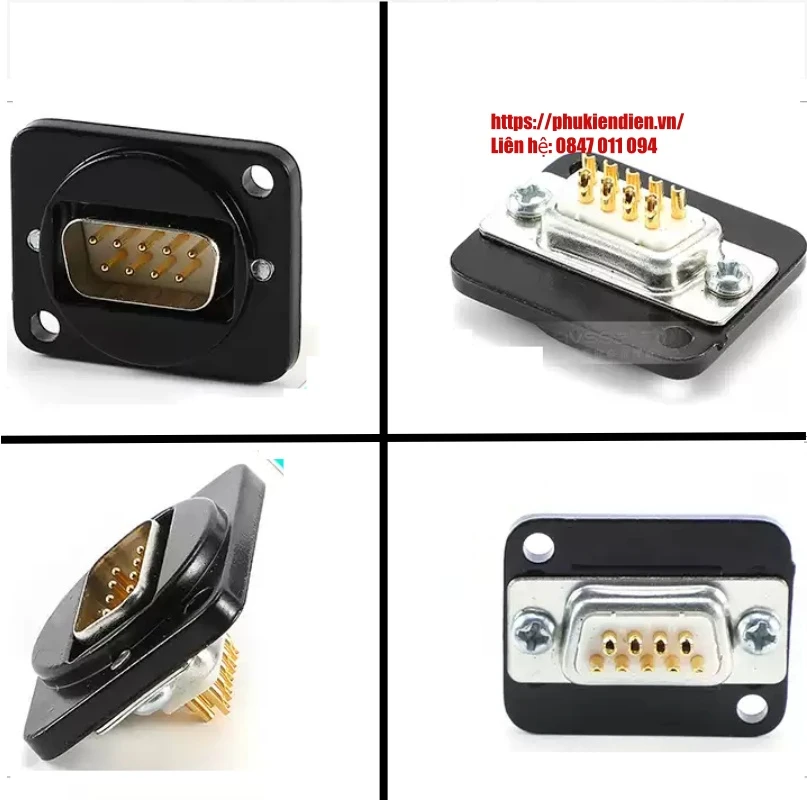 Đầu nối DB9 đực cái gắn tủ điện